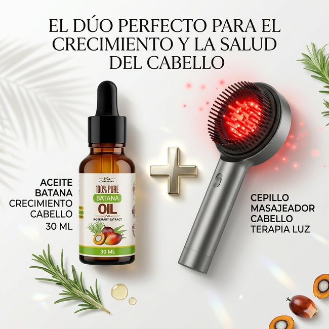 Kit Capilar Batana + Cepillo Masajeador con Luz