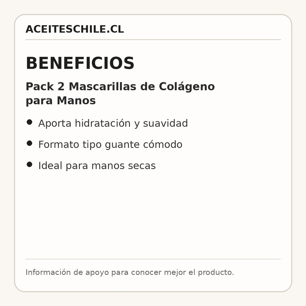 Beneficios de Pack 2 Mascarillas de Colágeno para Manos