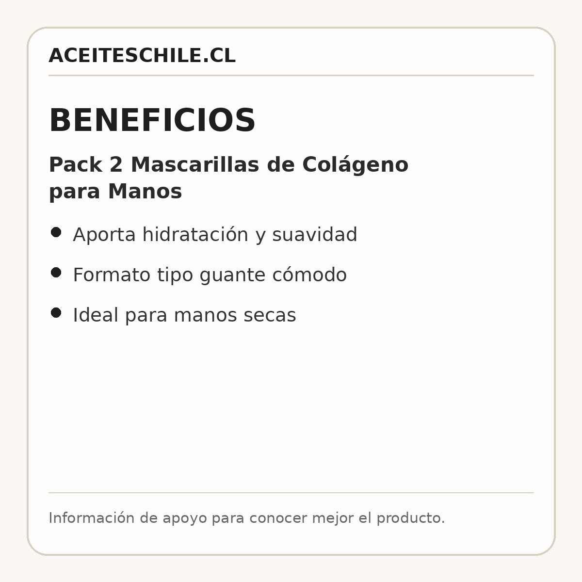 Beneficios de Pack 2 Mascarillas de Colágeno para Manos
