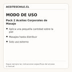 Modo de uso de Pack 2 Aceites Corporales de Masaje