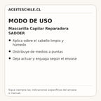 Modo de uso de Mascarilla Capilar Reparadora SADOER