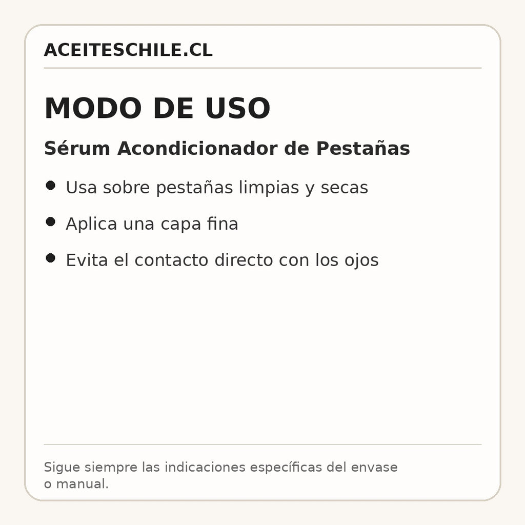 Modo de uso de Sérum Acondicionador de Pestañas