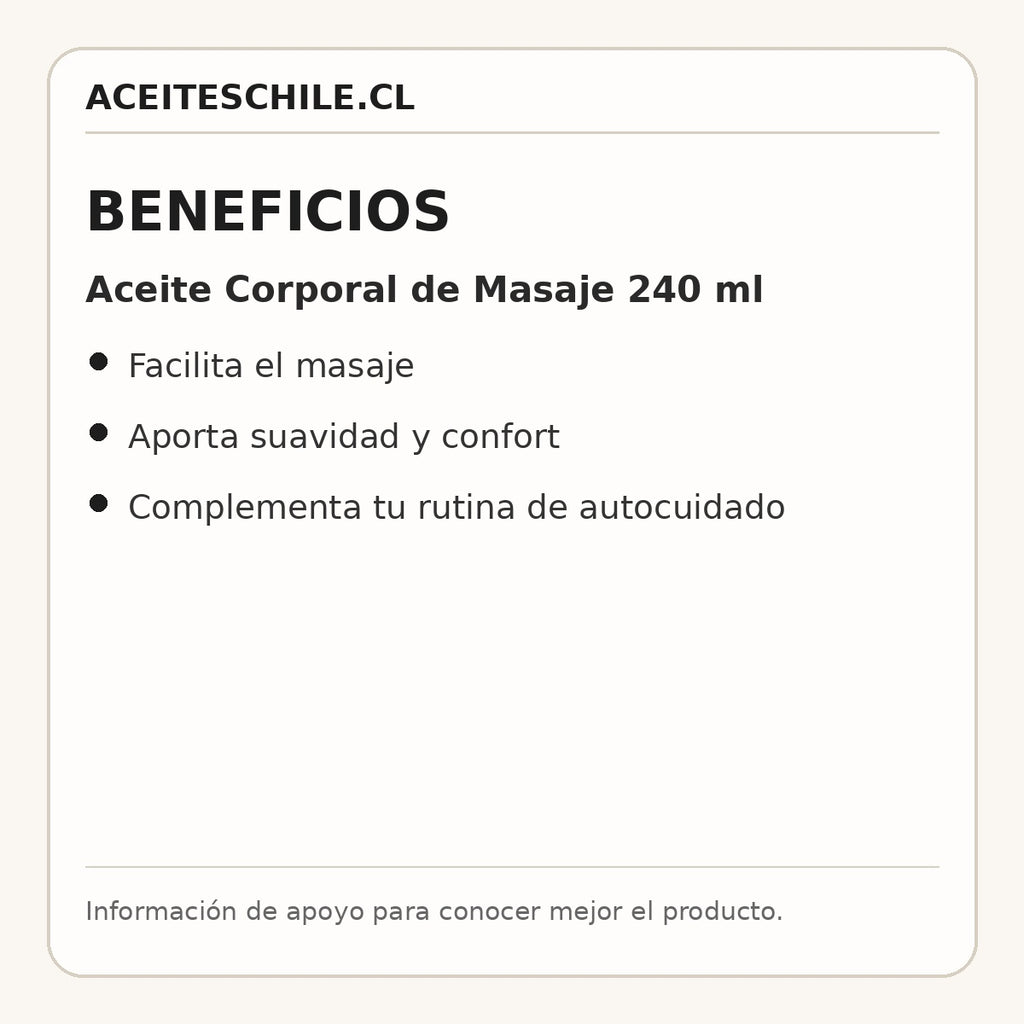 Beneficios de Aceite Corporal de Masaje 240 ml