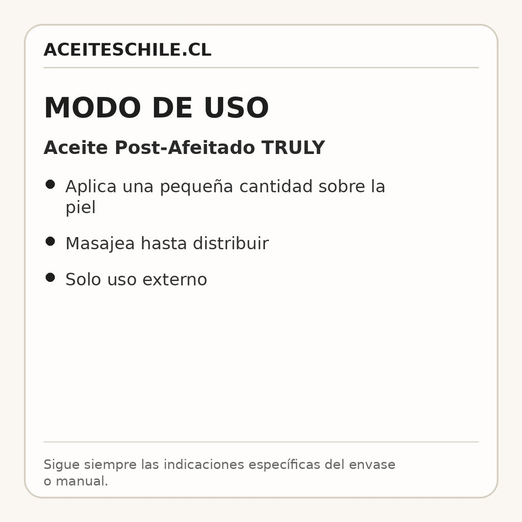 Modo de uso de Aceite Post-Afeitado TRULY