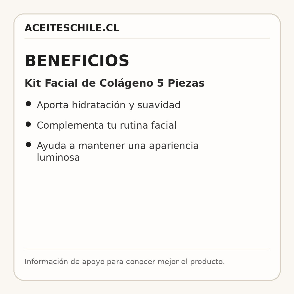 Beneficios de Kit Facial de Colágeno 5 Piezas