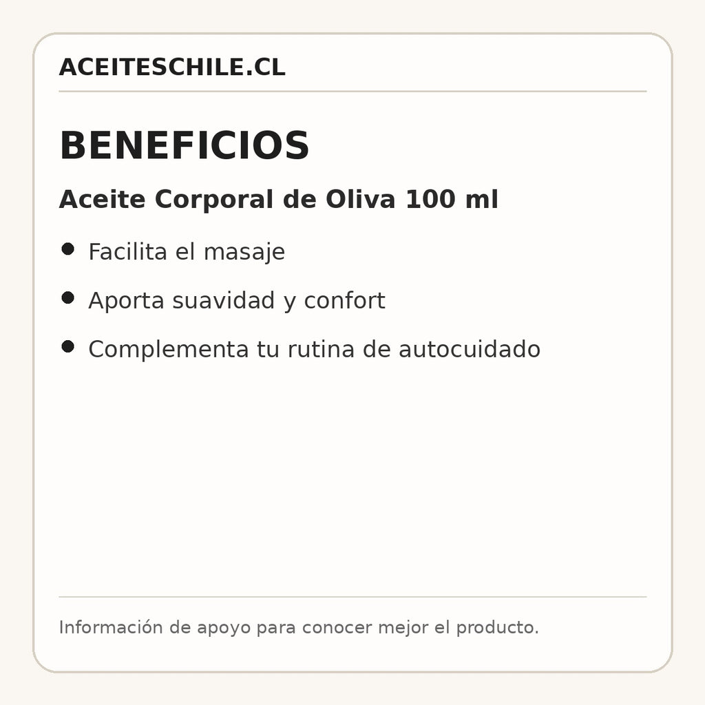 Beneficios de Aceite Corporal de Oliva 100 ml
