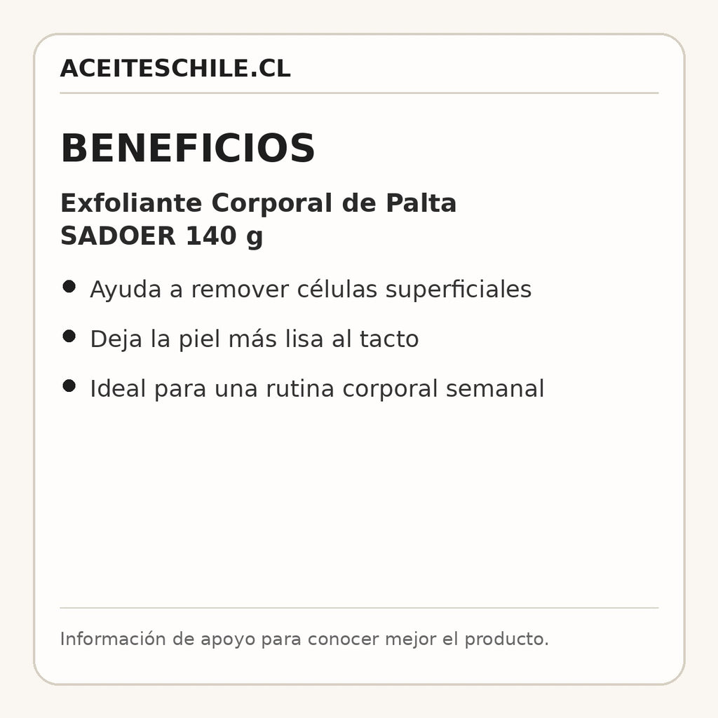 Beneficios de Exfoliante Corporal de Palta SADOER 140 g