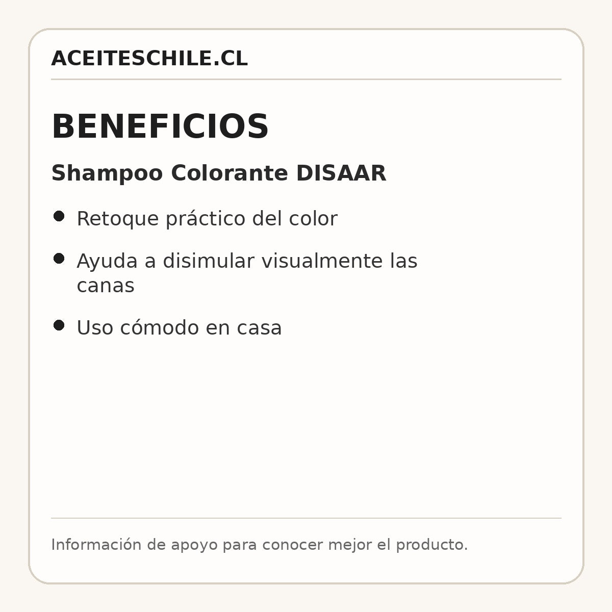 Beneficios de Shampoo Colorante DISAAR