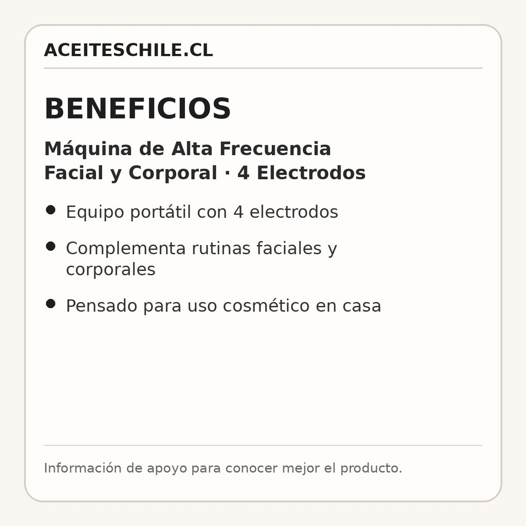 Beneficios de Máquina de Alta Frecuencia Facial y Corporal · 4 Electrodos
