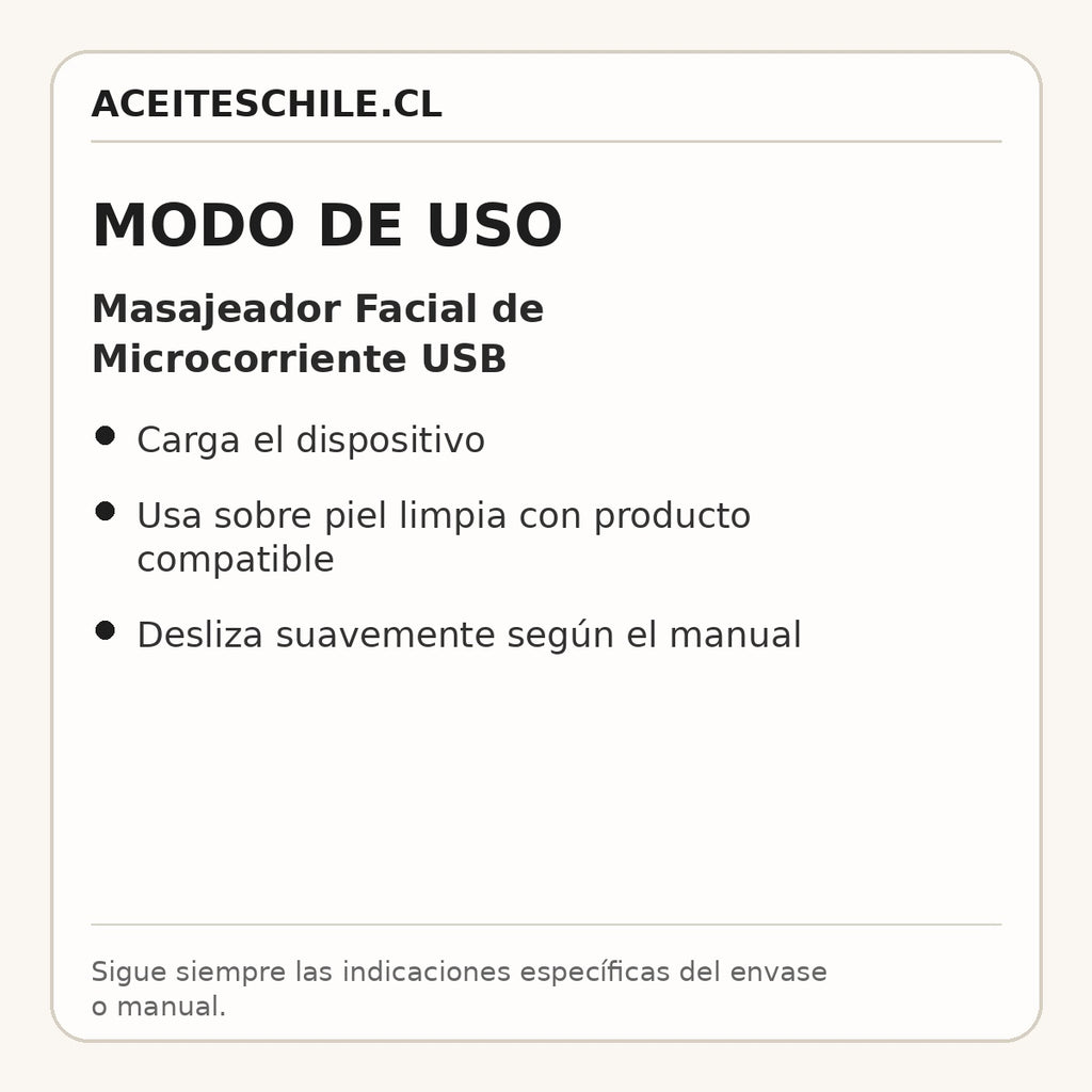 Modo de uso de Masajeador Facial de Microcorriente USB