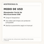 Modo de uso de Masajeador Facial de Microcorriente USB