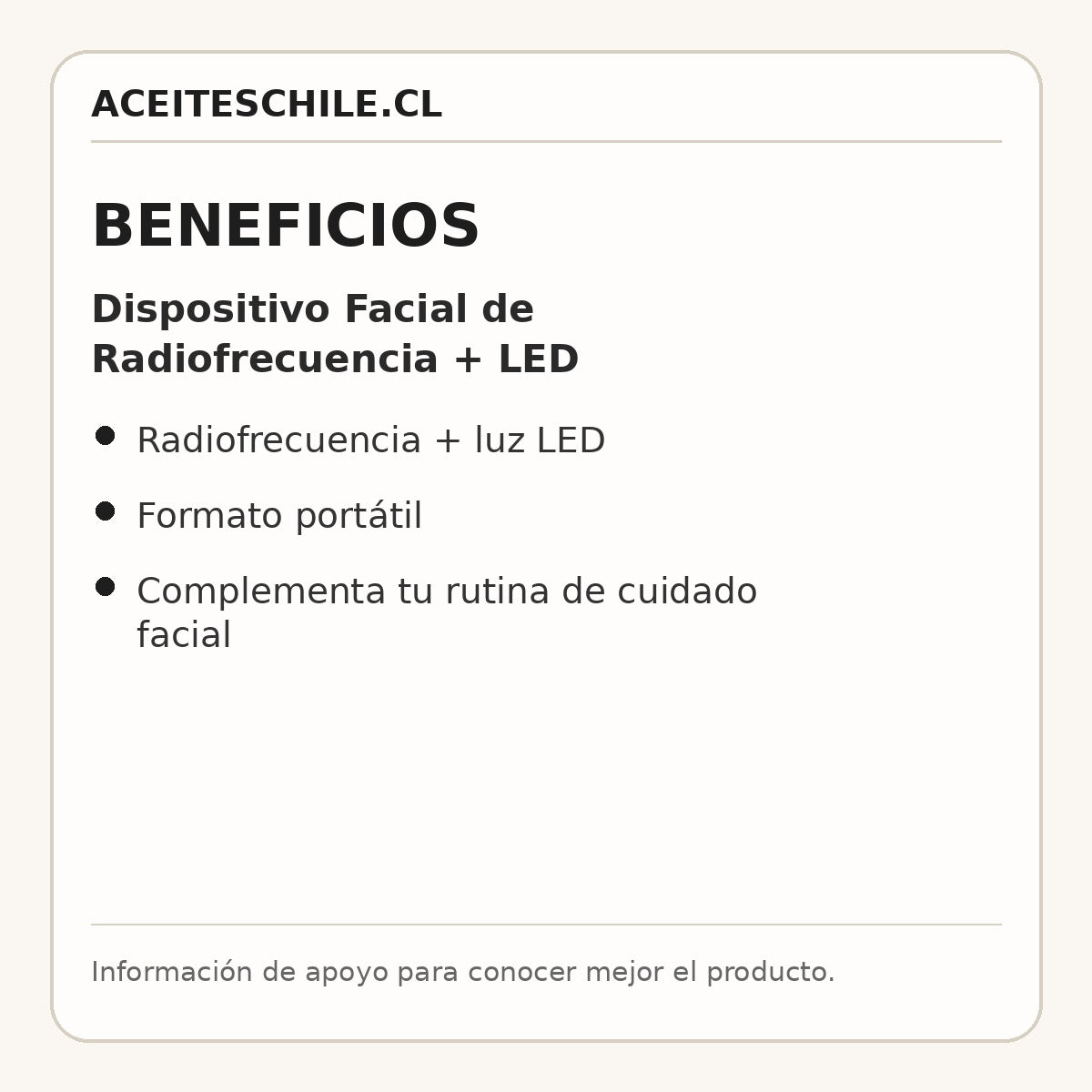 Beneficios de Dispositivo Facial de Radiofrecuencia + LED