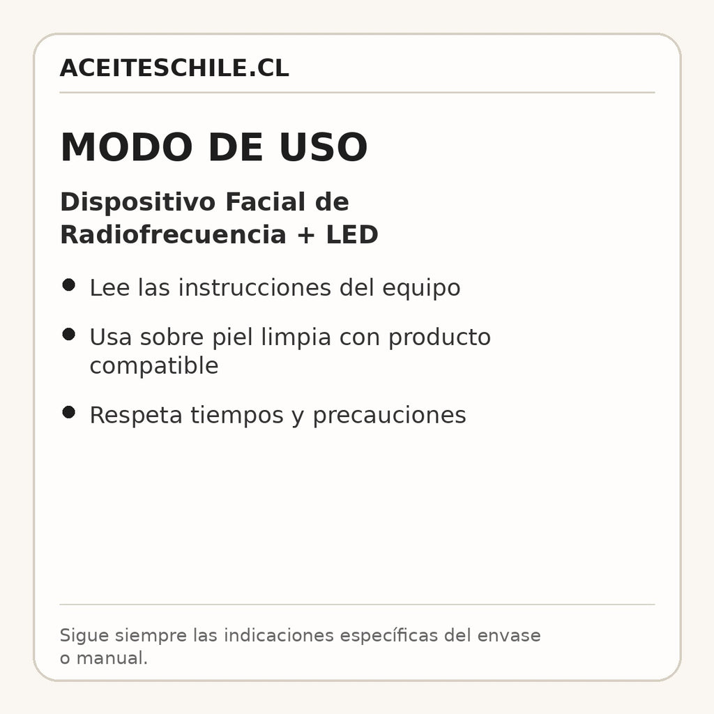 Modo de uso de Dispositivo Facial de Radiofrecuencia + LED
