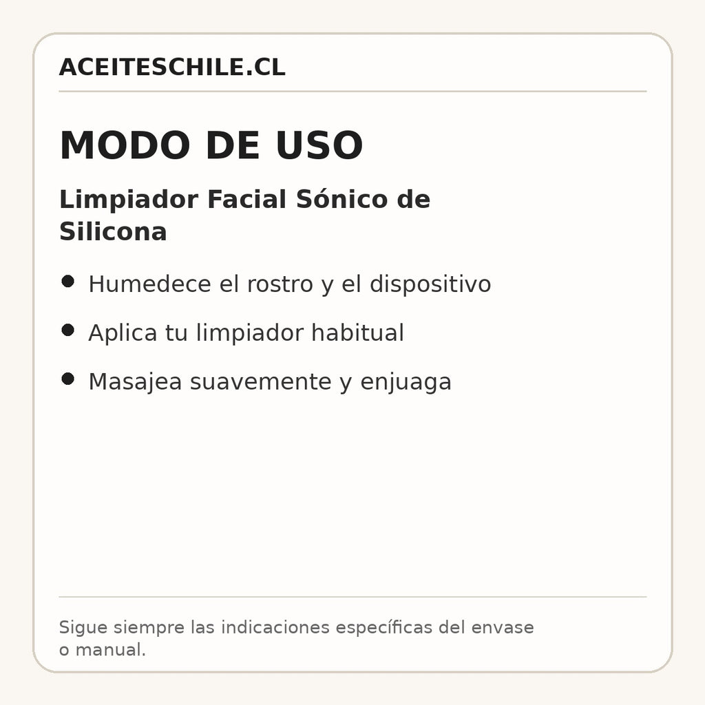 Modo de uso de Limpiador Facial Sónico de Silicona