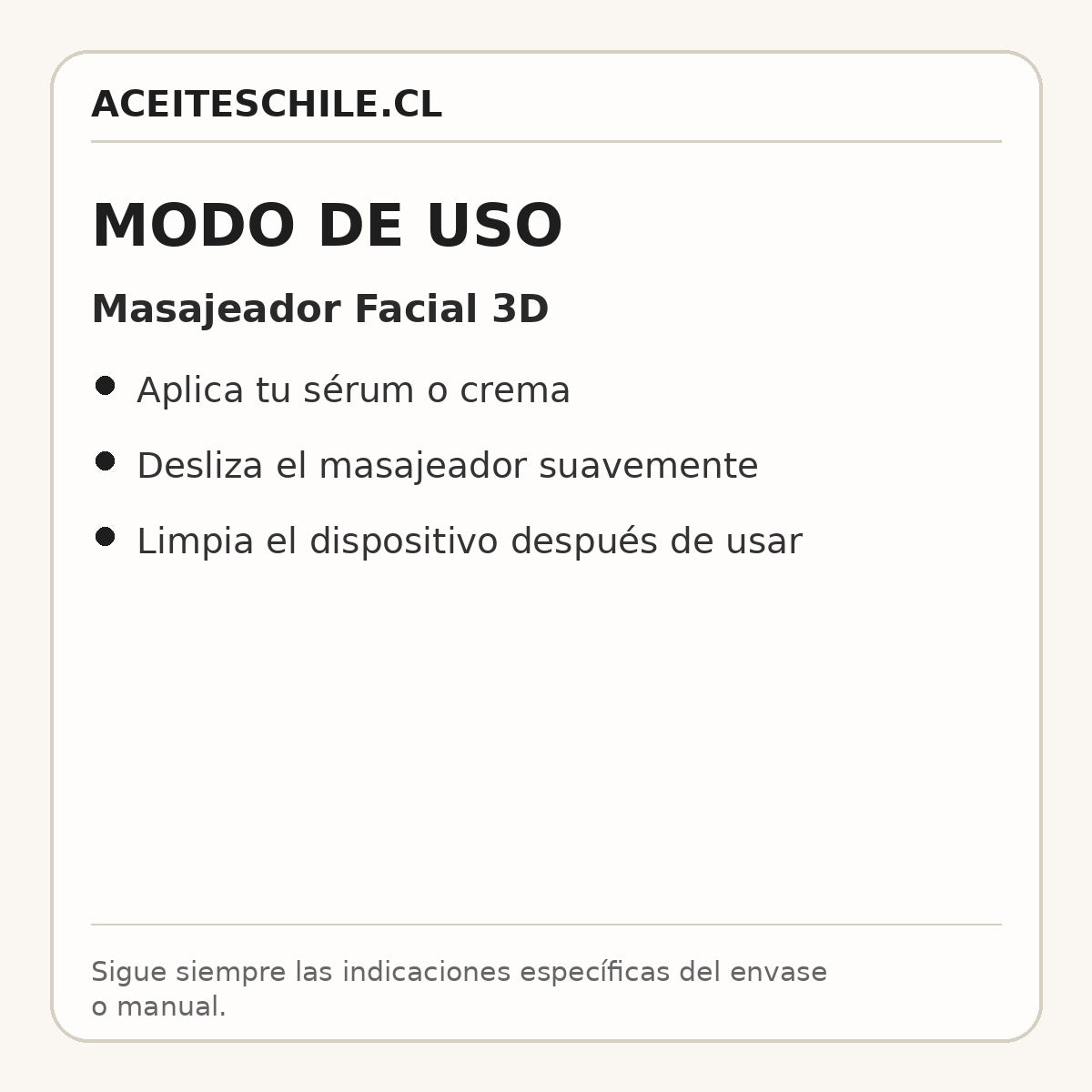 Modo de uso de Masajeador Facial 3D