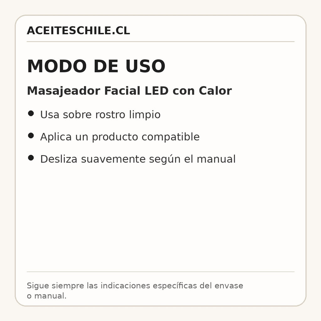 Modo de uso de Masajeador Facial LED con Calor
