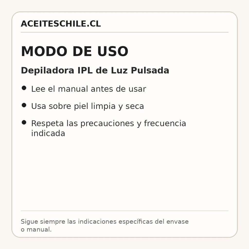 Modo de uso de Depiladora IPL de Luz Pulsada