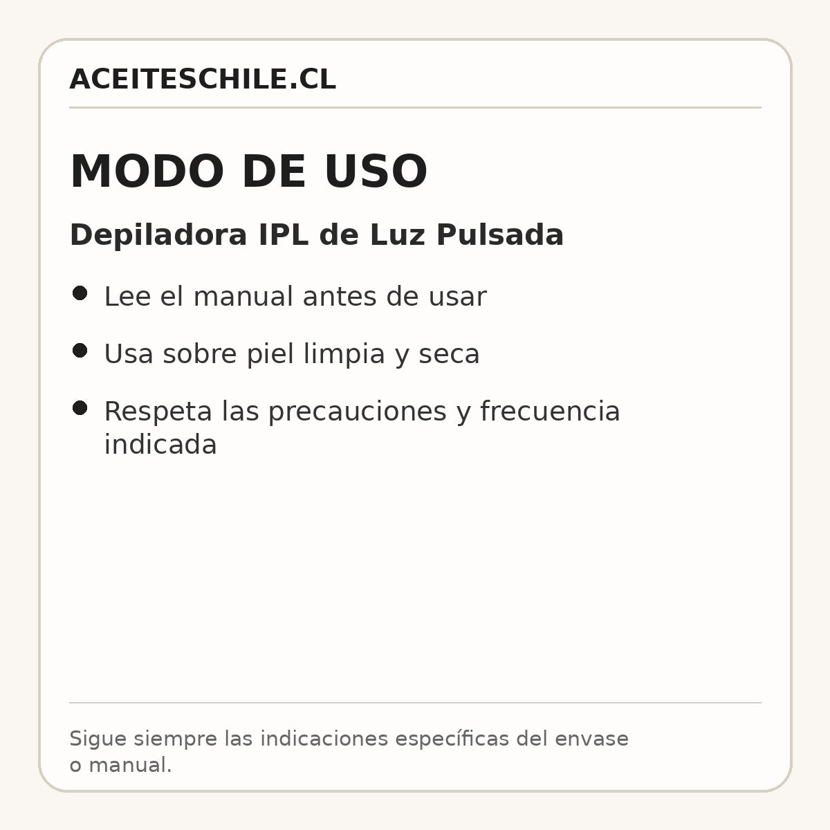 Modo de uso de Depiladora IPL de Luz Pulsada