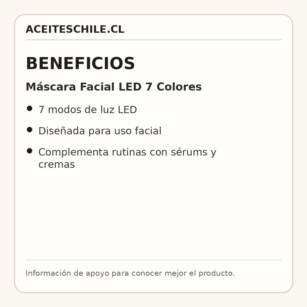 Beneficios de Máscara Facial LED 7 Colores