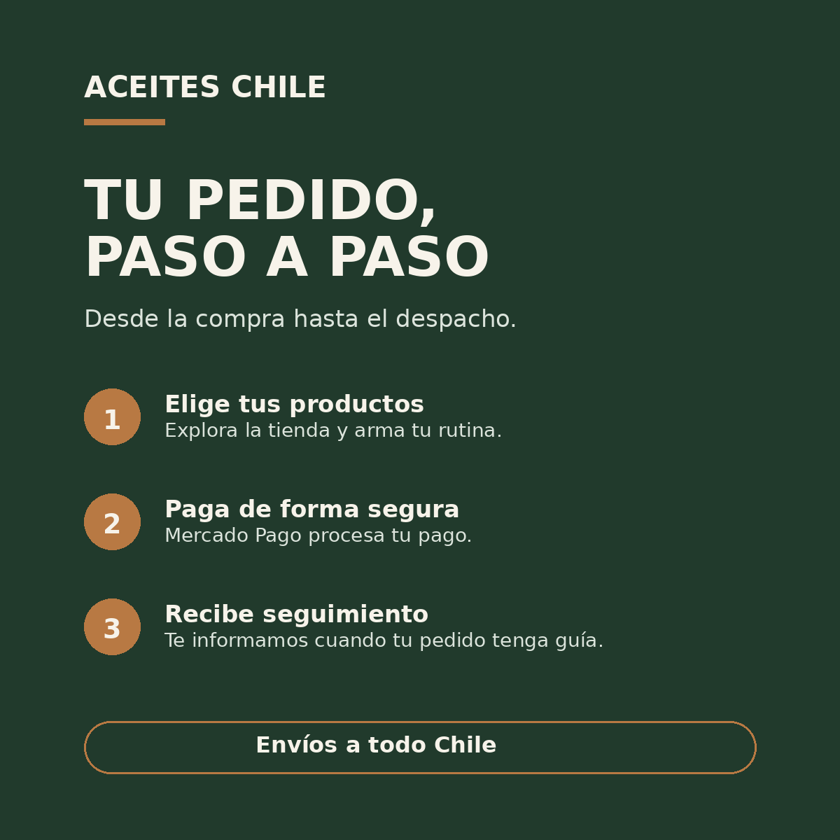 Cómo comprar en Aceites Chile: elige, paga de forma segura y recibe seguimiento